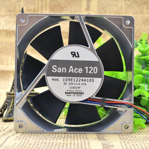 Sanyo 109E1224A105 fan DC24V 0.37A 120*120*38mm 3pin