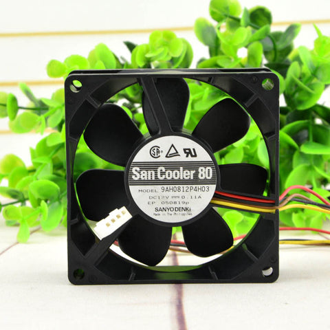 SANYO 9AH0812P4H03 fan 4pin 12V 0.11A 8CM 80*80*25mm