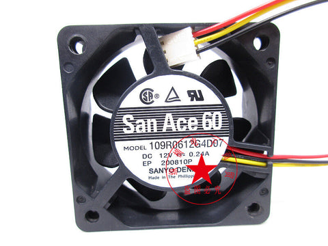 Sanyo San Ace60 109R0612G4D07 12V 0.24A 6025 power cooling fan
