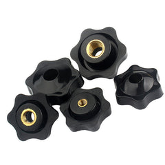 Thumb Screw Bolts Female Thread Black Round Fluted Clamping Knob M4 to M12
