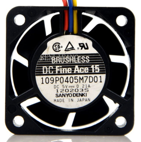 SANYO 109P0405M7D01 3 Wires Computer Cooling Fan DC 5V 0.21A 4015 40*40*15mm 4CM