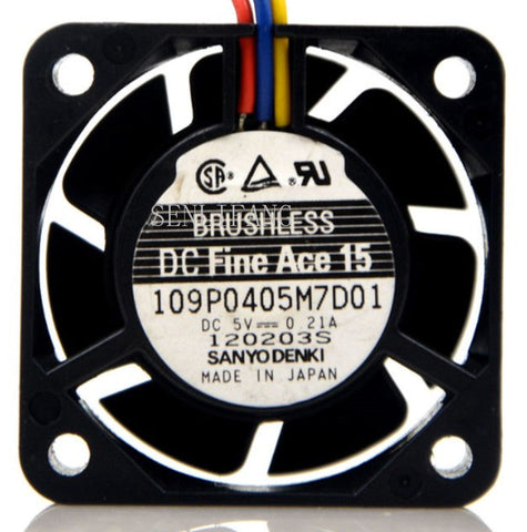SANYO 109P0405M7D01 3 Wires Computer Cooling Fan DC 5V 0.21A 4015 40*40*15mm 4CM