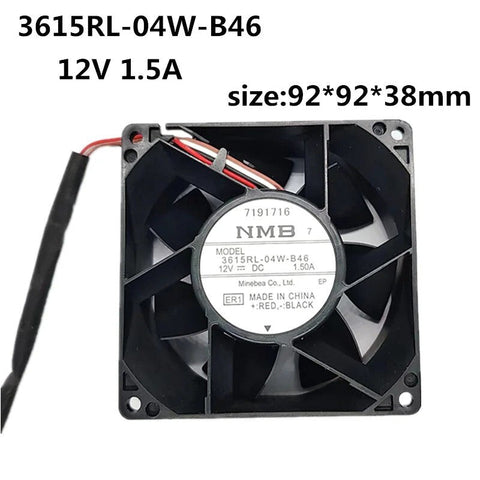 NMB 3615RL-04W-B46 12V 1.5A 9238 9cm 4-wire PWM IP68 waterproof cooling fan