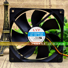 LYF LY-1225M12S 12025 12V 0.36A chassis low turn mute cooling fan