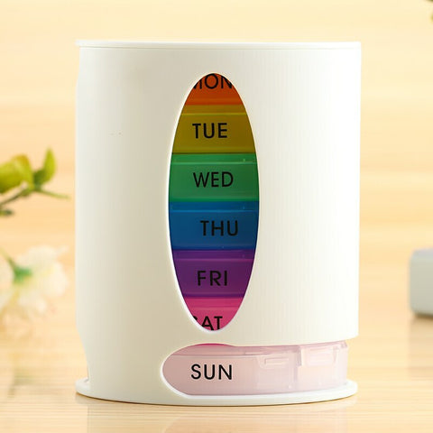 Oval 28 grids pill box organizer set 7 days medicine box holder storage pill