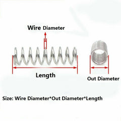 Wire Dia.0.3mm-0.5mm OD 2mm-10mm Small Springs Compression Spring Steel 10pcs