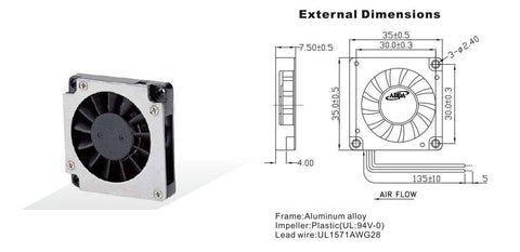 NEW ADDA AB3505LX-QB0 3507 DC 5V 0.1A 3.5CM Blower turbine cooling fan