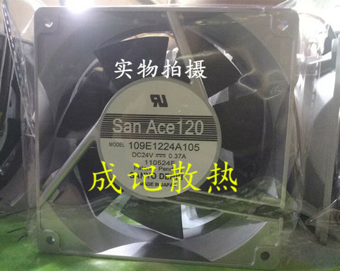 Sanyo 109E1224A105 fan DC24V 0.37A 120*120*38mm 3pin
