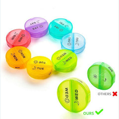 Weekly Pill Box 14-Compartment Color Plastic Pill Case Dispenser for Travel