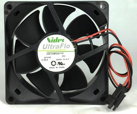 Nidec 80*80*25mm 8cm DC 24V 0.165A U80T24MS4A7-51 2 wire cooling fan