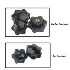 Thumb Screw Bolts Female Thread Black Round Fluted Clamping Knob M4 to M12