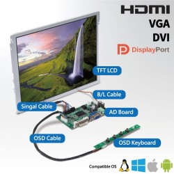 BOE 12.1 Inch 1024x768 XGA TFT LCD Panel IPS Display PV121X0M-N10 500nits and LVDS 20 Pin