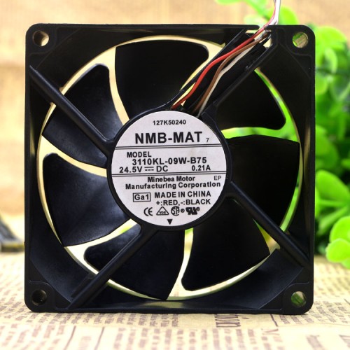 NMB 3110KL-09W-B75 24.5V 0.21A 8CM 4-wire machine fan NMB 3110KL-09W-B75 24.5V 0.21A 8CM 4-wire machine fan