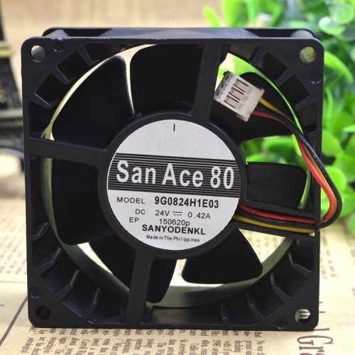 Sanyo 9G0824H1E03 8038 dc24V 0.42A 3 wires for cooling fan INV-FAN Sanyo 9G0824H1E03 8038 dc24V 0.42A 3 wires for cooling fan INV-FAN