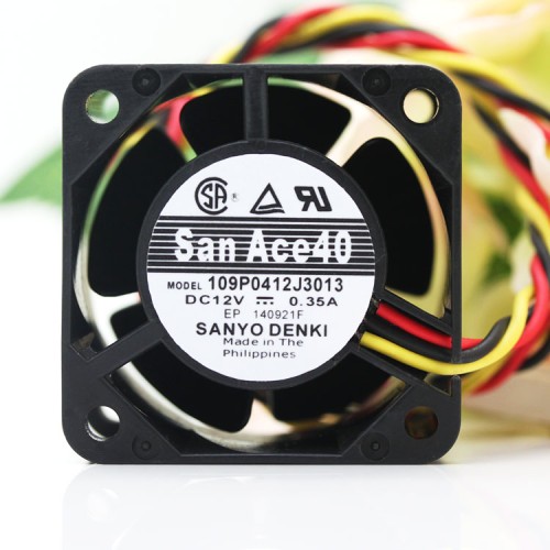SANYO 109P0412J3013 DC12V 0.35A 3-wire Wind Speed Cooling Fan SANYO 109P0412J3013 DC12V 0.35A 3-wire Wind Speed Cooling Fan