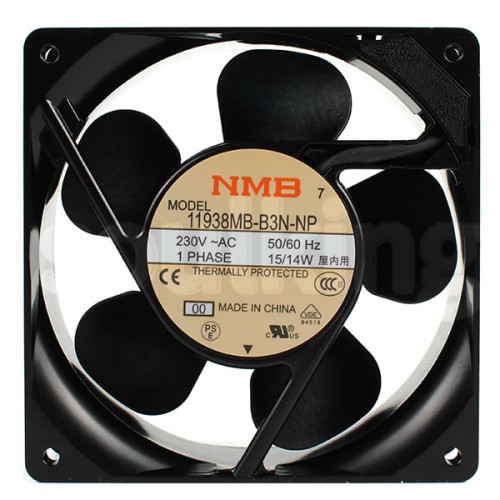 NMB 11938MB-B3N-NP 230VAc 50/60HZ 15/14W thermally protected cooling fan