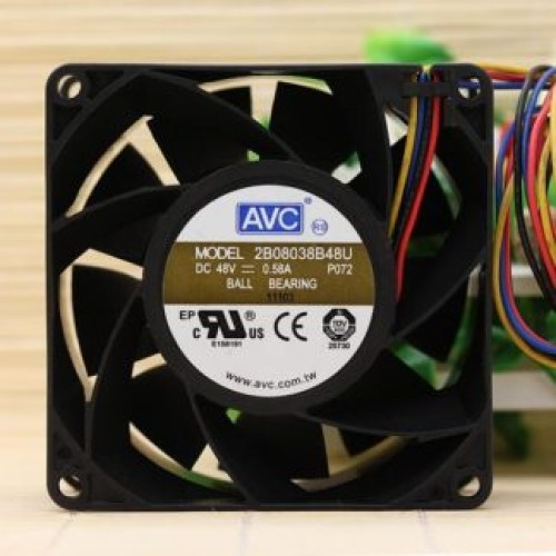 AVC 2B08038B48U DC48V 0.58A 8cm 4-line PWM dual ball cooling fan AVC 2B08038B48U DC48V 0.58A 8cm 4-line PWM dual ball cooling fan