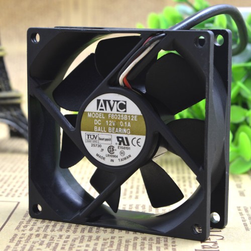 AVC F8025B12E DC12V 0.1A 3 line double ball bearing cooling fan AVC F8025B12E DC12V 0.1A 3 line double ball bearing cooling fan