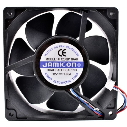 JAMICON JF1238B1TKAR DC12V 1.96A dual ball bearing cooling fan JAMICON JF1238B1TKAR DC12V 1.96A dual ball bearing cooling fan