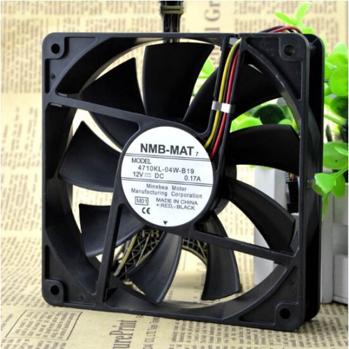 NMB 4710KL-04W-B19 12CM 0.17A 12V 3pin mute professional chassis fan NMB 4710KL-04W-B19 12CM 0.17A 12V 3pin mute professional chassis fan
