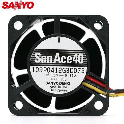 Sanyo 109P0412G3D073 2V 0.31A 3Wire 1U dc axial case Cooling Fan Sanyo 109P0412G3D073 2V 0.31A 3Wire 1U dc axial case Cooling Fan