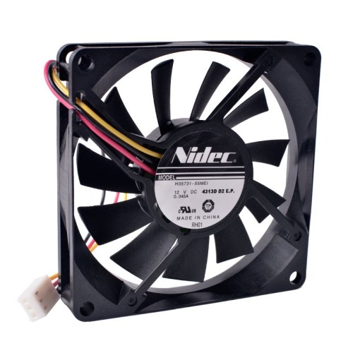 Nidec H35731-55MEI 12V 0.045a 8cm ultra-thin cooling fan. Nidec H35731-55MEI 12V 0.045a 8cm ultra-thin cooling fan.
