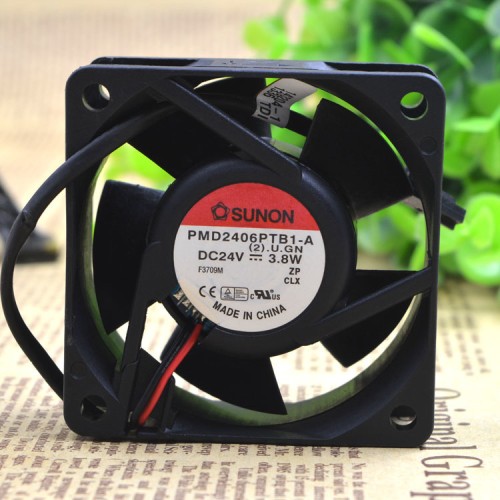 SUNON PMD2406PTB1-A 60*60*25 24V 6.0W 6CM 2wire double ball inverter fan SUNON PMD2406PTB1-A 60*60*25 24V 6.0W 6CM 2wire double ball inverter fan