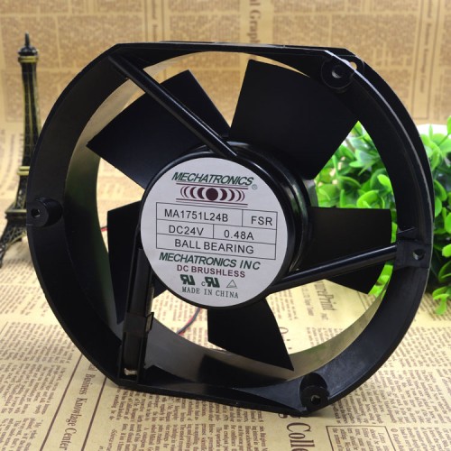 MECHATRONICS MA1751L24B DC24V 0.48A 2-Wire Server Cooling Fan MECHATRONICS MA1751L24B DC24V 0.48A 2-Wire Server Cooling Fan