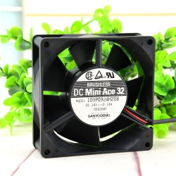 Sanyo 109P0924H208 9CM 24V 0.14A 3-wire industrial inverter fan