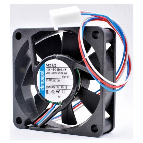 Ebmpapst 512 F/2 DC 12V 1W 5CM Server Square Cooling Fan Ebmpapst 512 F/2 DC 12V 1W 5CM Server Square Cooling Fan
