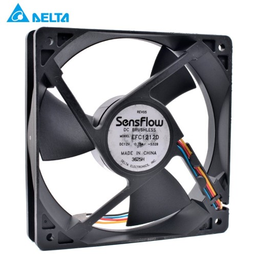 Delta EFC1212D SensFlow DC BRUSHLESS 12cm 1mm 125 12V 0.75A cooling fan Delta EFC1212D SensFlow DC BRUSHLESS 12cm 1mm 125 12V 0.75A cooling fan