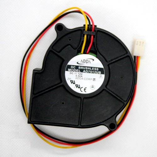 ADDA AD7512UB DC12V 0.52A 6.24W 3-LInes Turbo Blower Cooling Fan ADDA AD7512UB DC12V 0.52A 6.24W 3-LInes Turbo Blower Cooling Fan