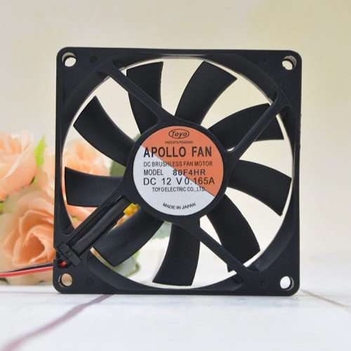 Toyo APOLLO FAN 80F4HR 8015 12V 0.165A 8CM cooling fan Toyo APOLLO FAN 80F4HR 8015 12V 0.165A 8CM cooling fan
