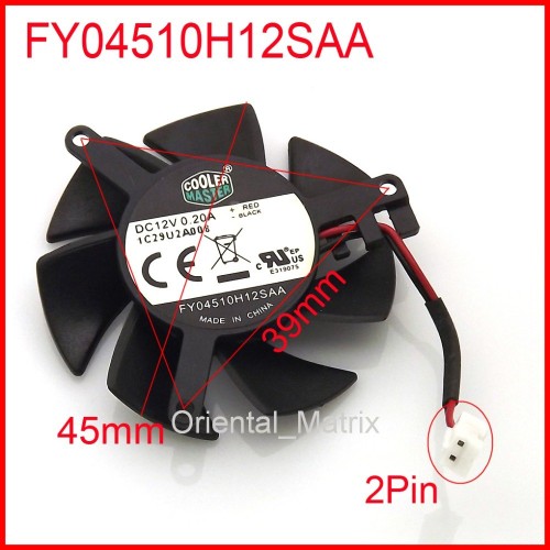 FY04510H12SAA 45mm 39*39*39mm 12V 0.2A 2Wire 2Pin MSI R6450 6570 6670 V5 Graphics Card Cooler Cooling Fan FY04510H12SAA 45mm 39*39*39mm 12V 0.2A 2Wire 2Pin MSI R6450 6570 6670 V5 Graphics Card Cooler Cooling Fan