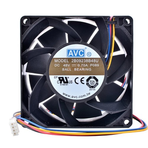 AVC 2B09238B48U DC 48V 0.70A 92x92x38mm High-end server inverter cooling fan AVC 2B09238B48U DC 48V 0.70A 92x92x38mm High-end server inverter cooling fan