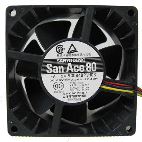 Sanyo 9G0848P1H03 DC48V 0.26A 8cm cooling fan Sanyo 9G0848P1H03 DC48V 0.26A 8cm cooling fan