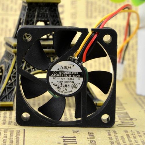 ADDA AD0512LB-G72 DC12V 0.09A 6000RPM 3-Wires Speed Cooling Fan ADDA AD0512LB-G72 DC12V 0.09A 6000RPM 3-Wires Speed Cooling Fan
