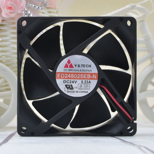 Y.S.TECH FD248025EB-N DC24V 0.23A 5.4W 2-Wires Inverter Cooling Fan Y.S.TECH FD248025EB-N DC24V 0.23A 5.4W 2-Wires Inverter Cooling Fan